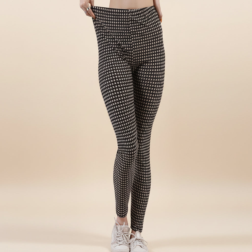 Women’s Plaid Yoga Leggings Mid Waist Push-Up Tapered Pants