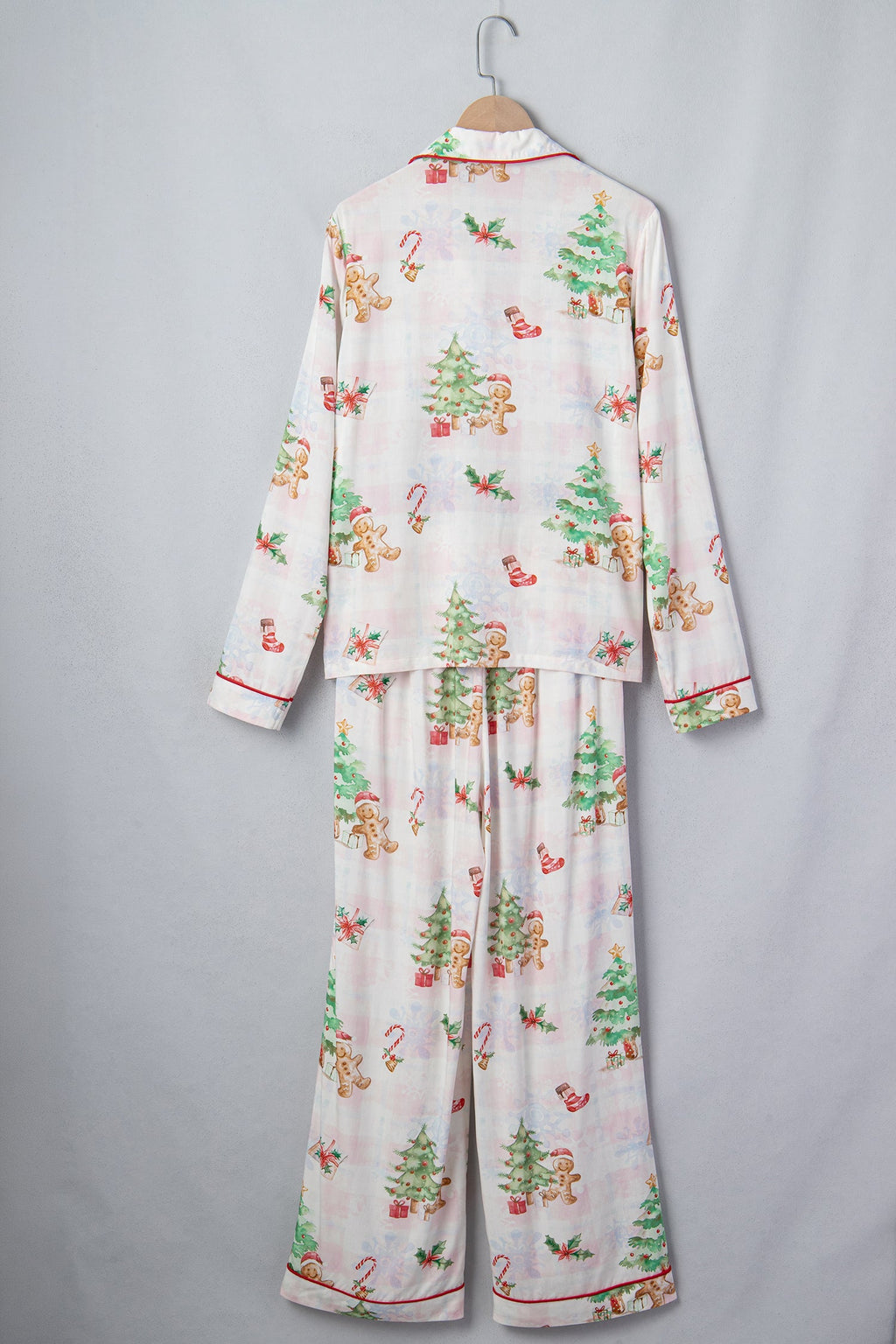 Christmas Plaid Gingerbread Top & Pants Pajama Set