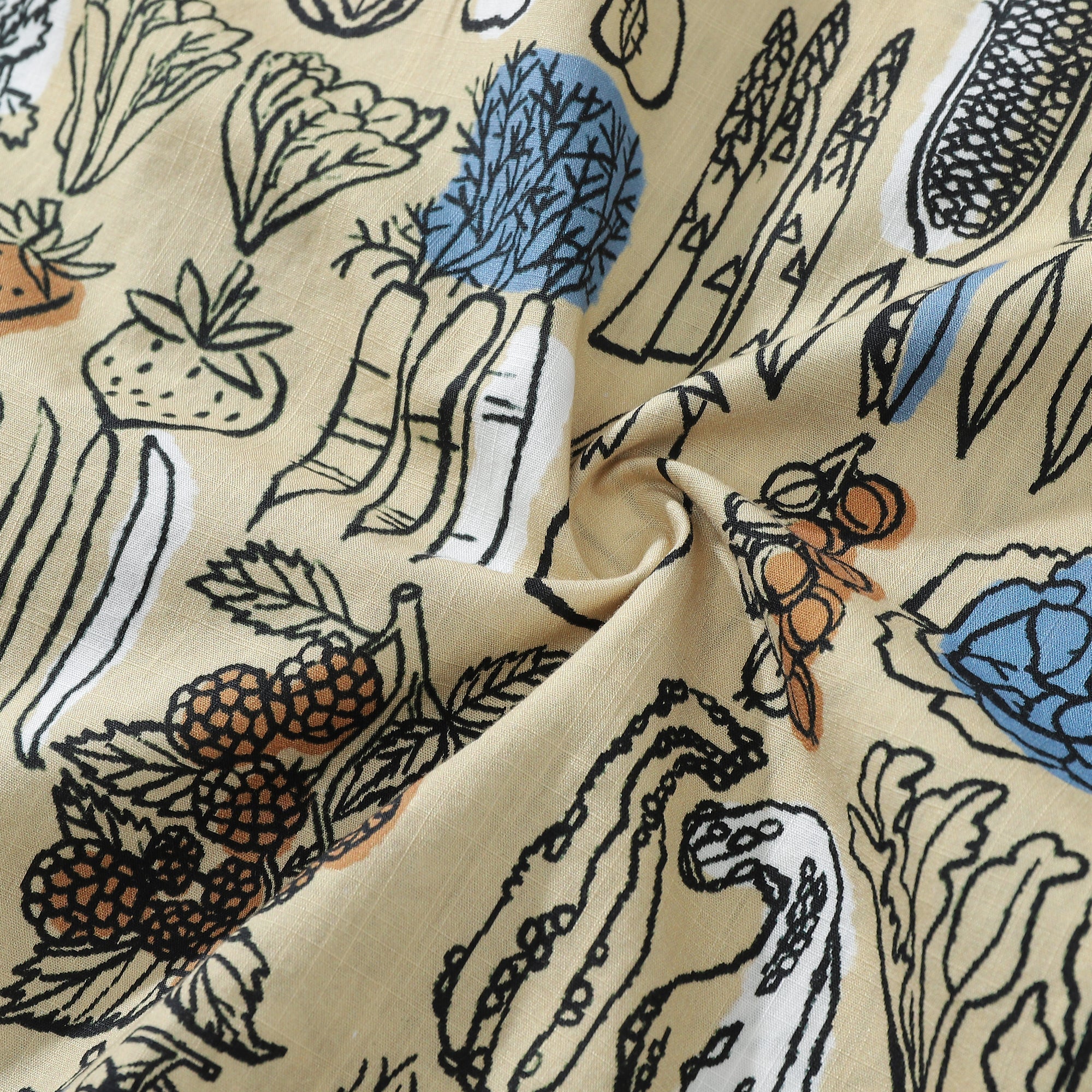 1980s Vintage Vegetable and Fruit Print Hawaiian Shirt