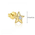 S925 Sterling Silver Starburst Diamond Stud Earrings