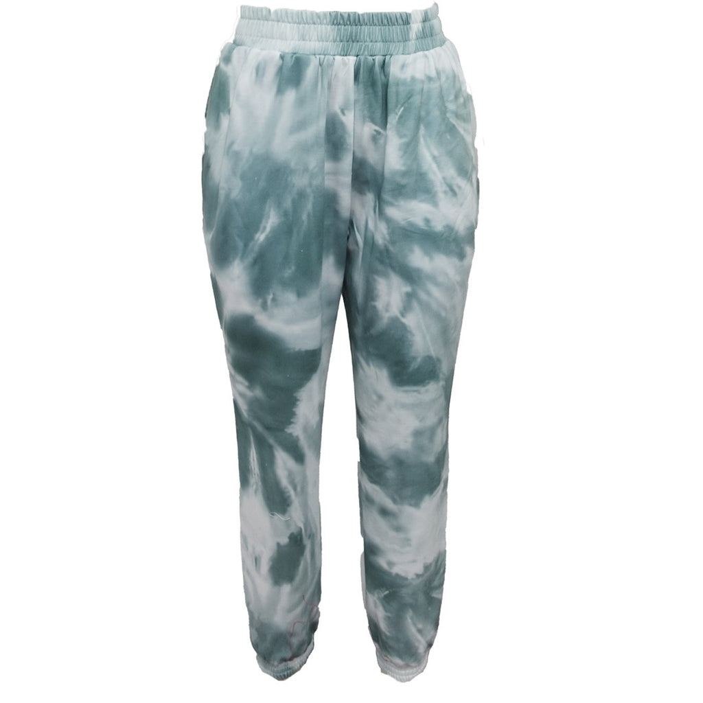 Women's White Tie-Dye Relaxed Jogger Pants