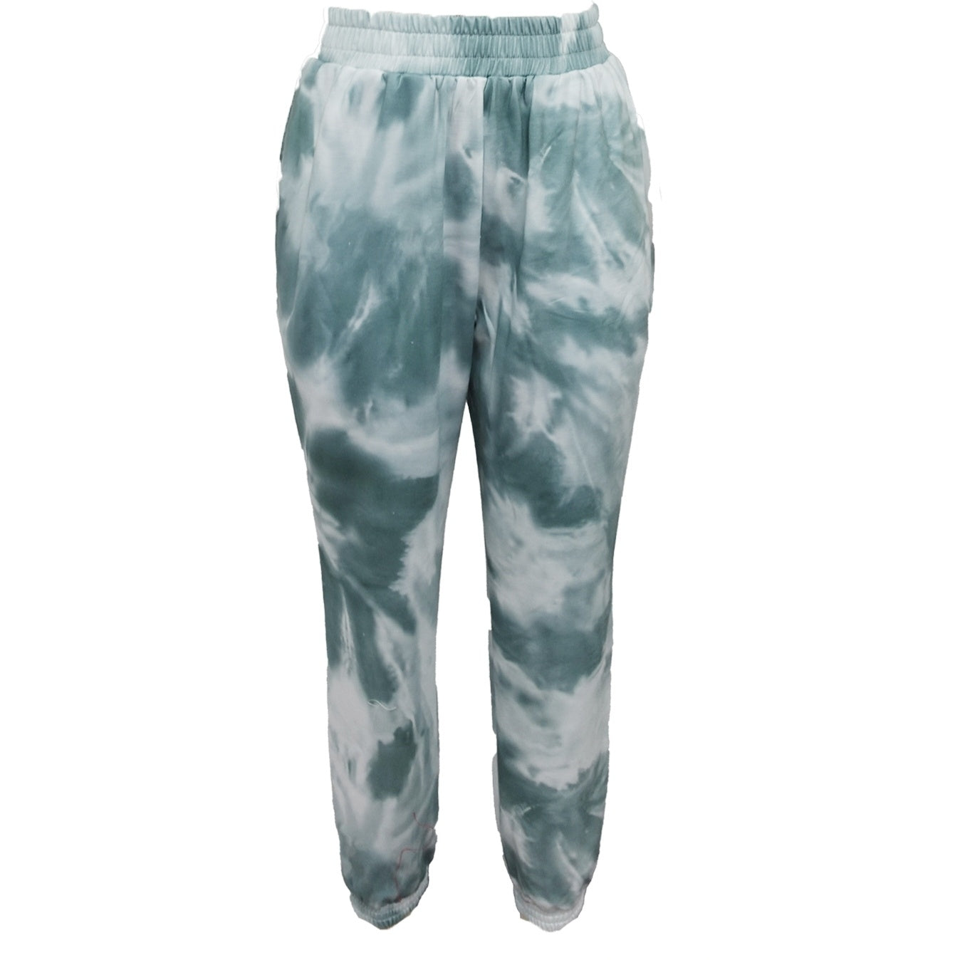 Women's White Tie-Dye Relaxed Jogger Pants