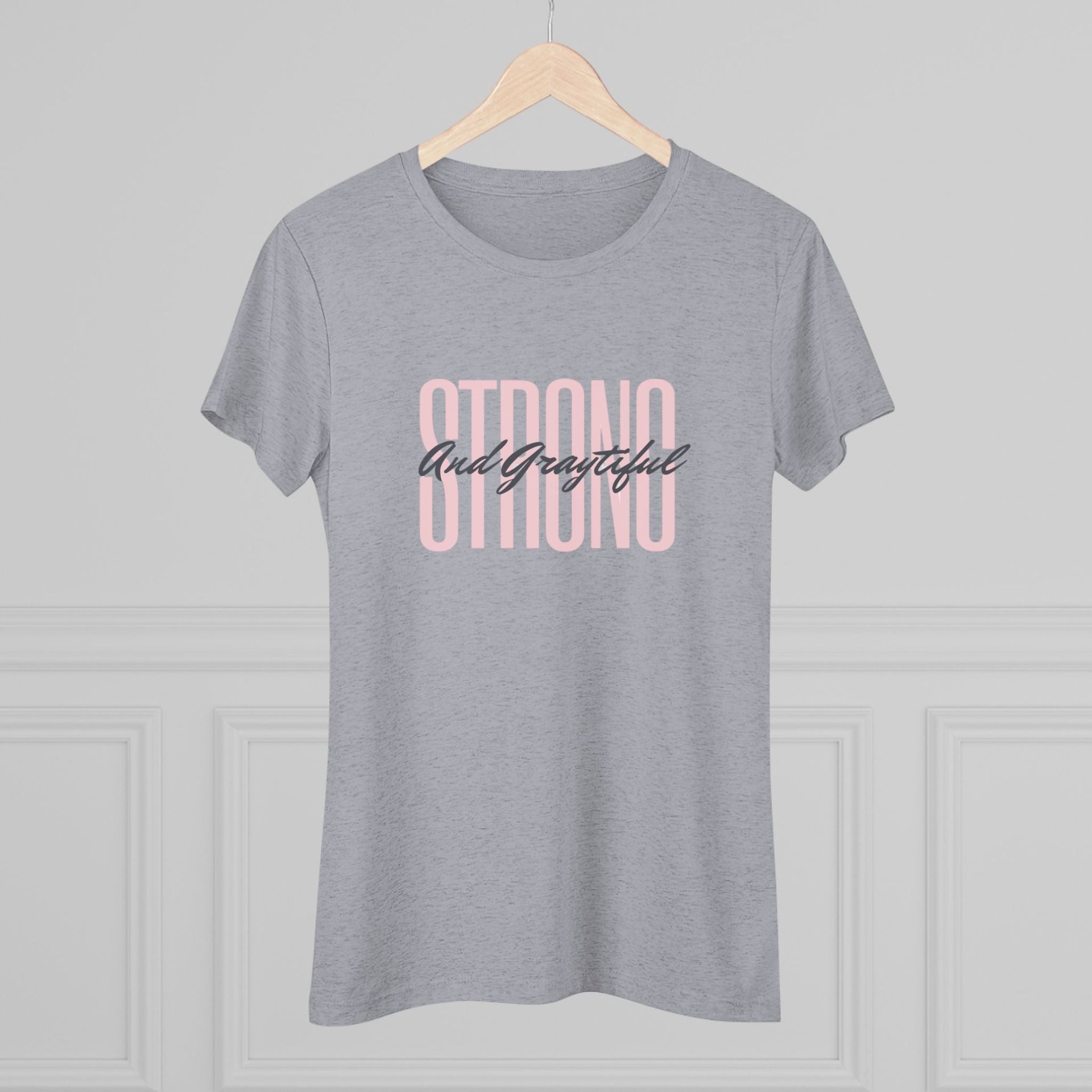 Women's Triblend Casual Minimalist T-Shirt in Gray, Pink, Black