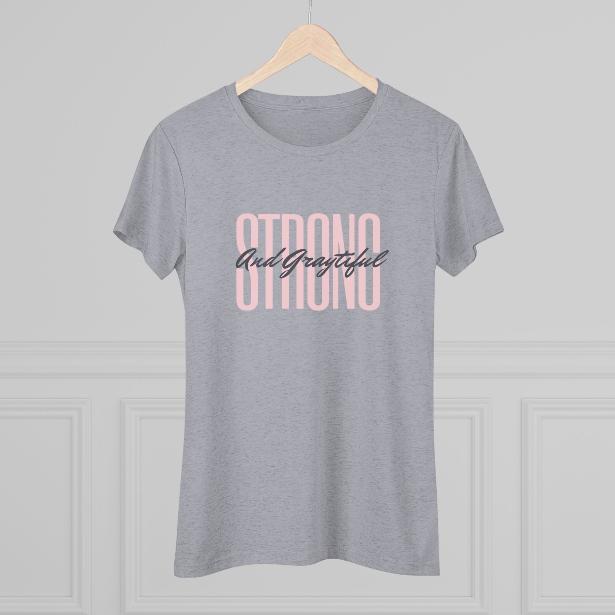 Women's Triblend Casual Minimalist T-Shirt in Gray, Pink, Black