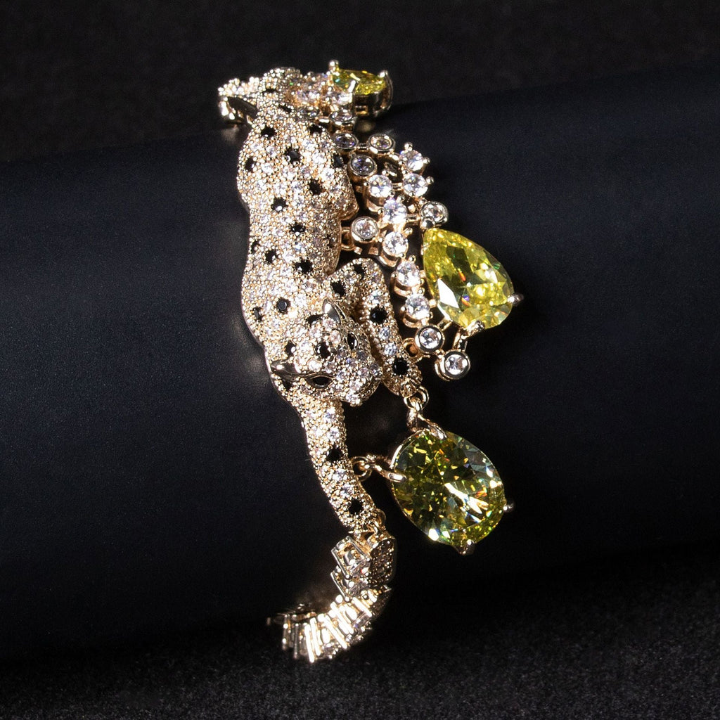 Cross-border Fall Into The Galaxy Exquisite Cheetah Bracelet High-level Egg Face Bracelet Micro-inlaid Full Of Diamonds Light Luxury Jewelry Wholesale