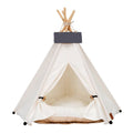 Dog Teepee Bed Cat Tent Portable Houses Pet Puppy with Thick Cushion (M:Size fits 9kg/20lbs (Pets))