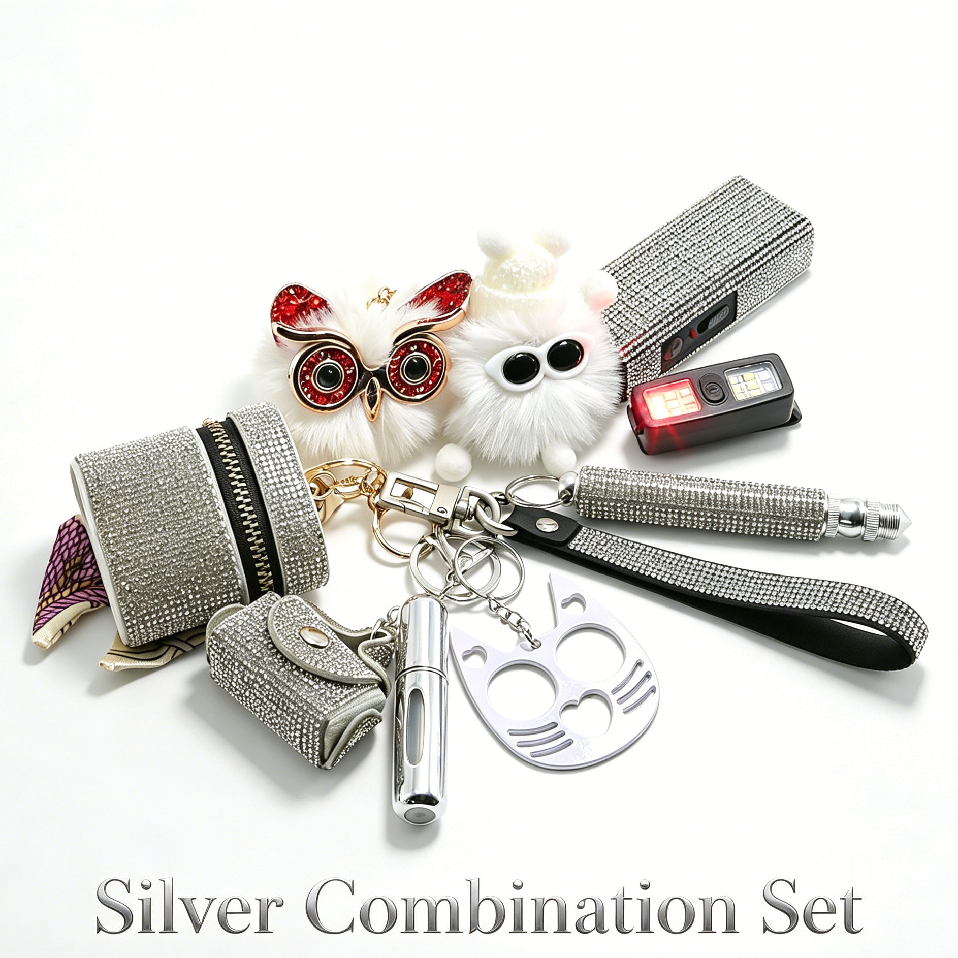 10-Piece Stainless Steel Self-Defense Keychain Set - Durable