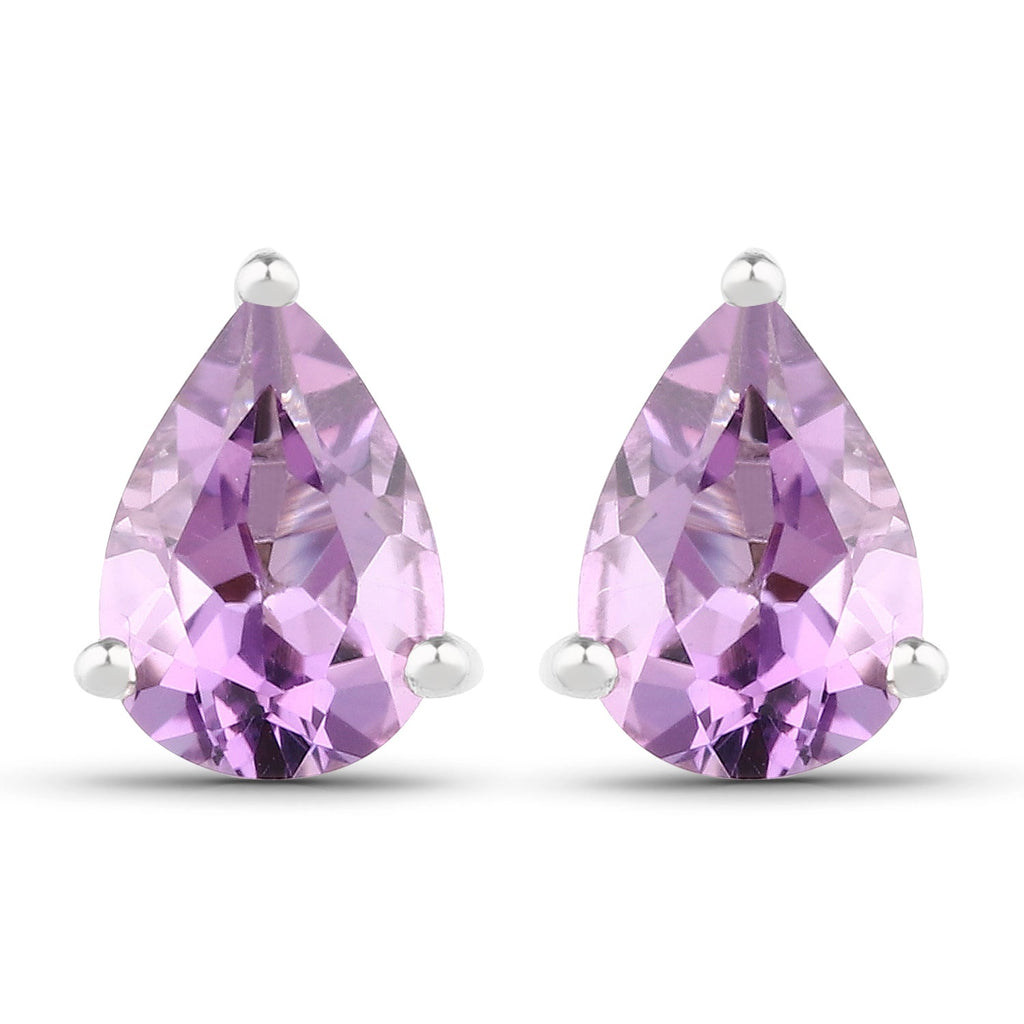 1.25 Carat Genuine Amethyst .925 Sterling Silver Earrings