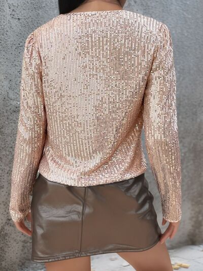 Women’s Sequin Open Front Cropped Jacket, Glamorous Party Blazer