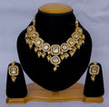 Luxury gold-plated Kundan stone necklace jewellery set