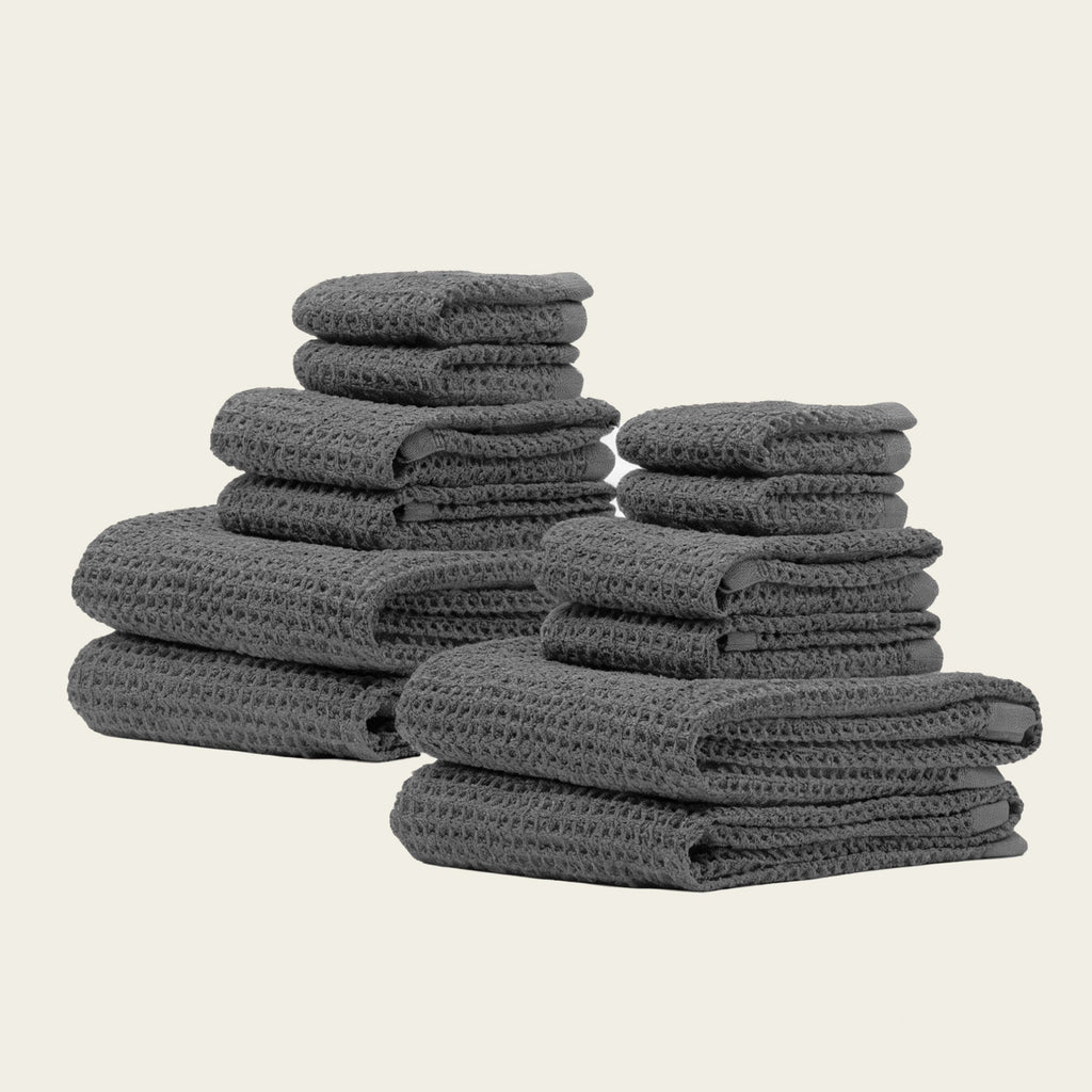 Sedona White Cotton Waffle Weave Bath Towel
