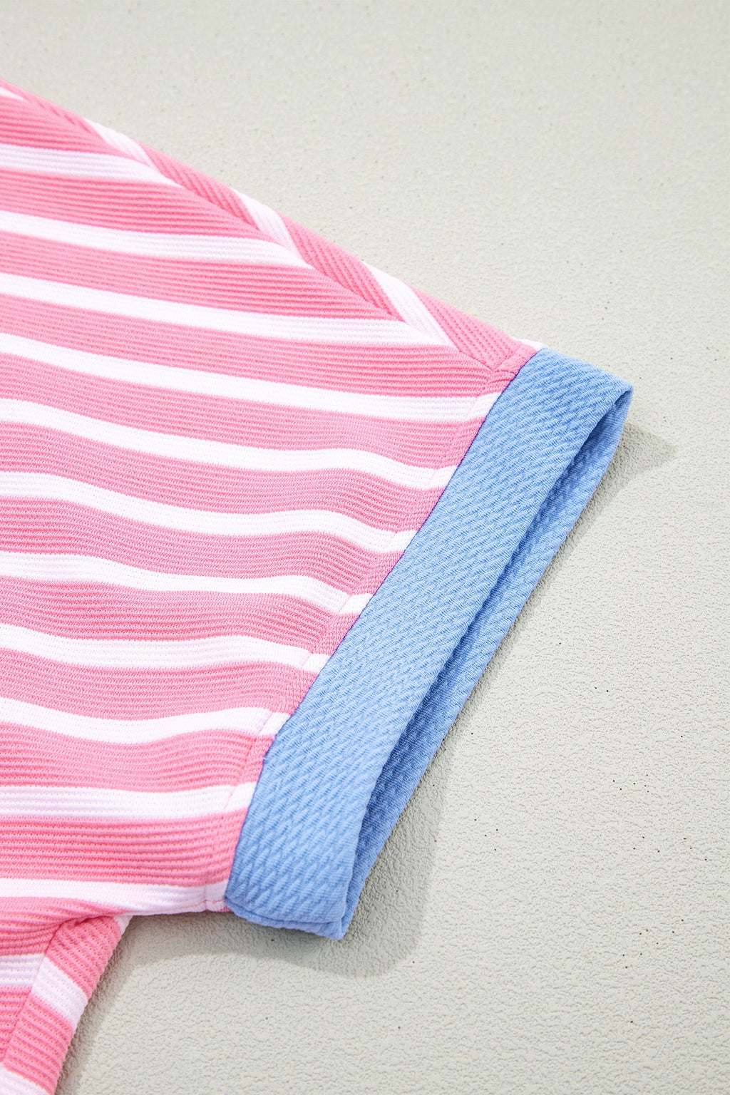 Kelly Striped Short Sleeve Knit Top with Color Block
