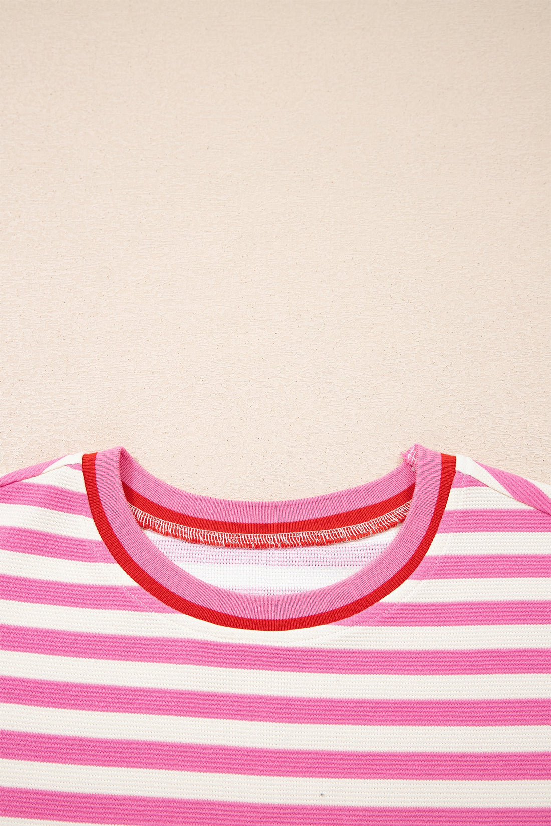 Stripe Contrast Trim Top & Loose Shorts Set