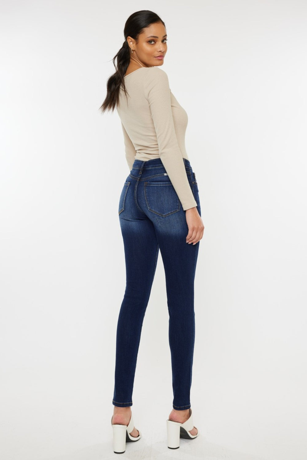 KanCan Mid Rise Gradient Skinny Jeans | Stretchy Denim