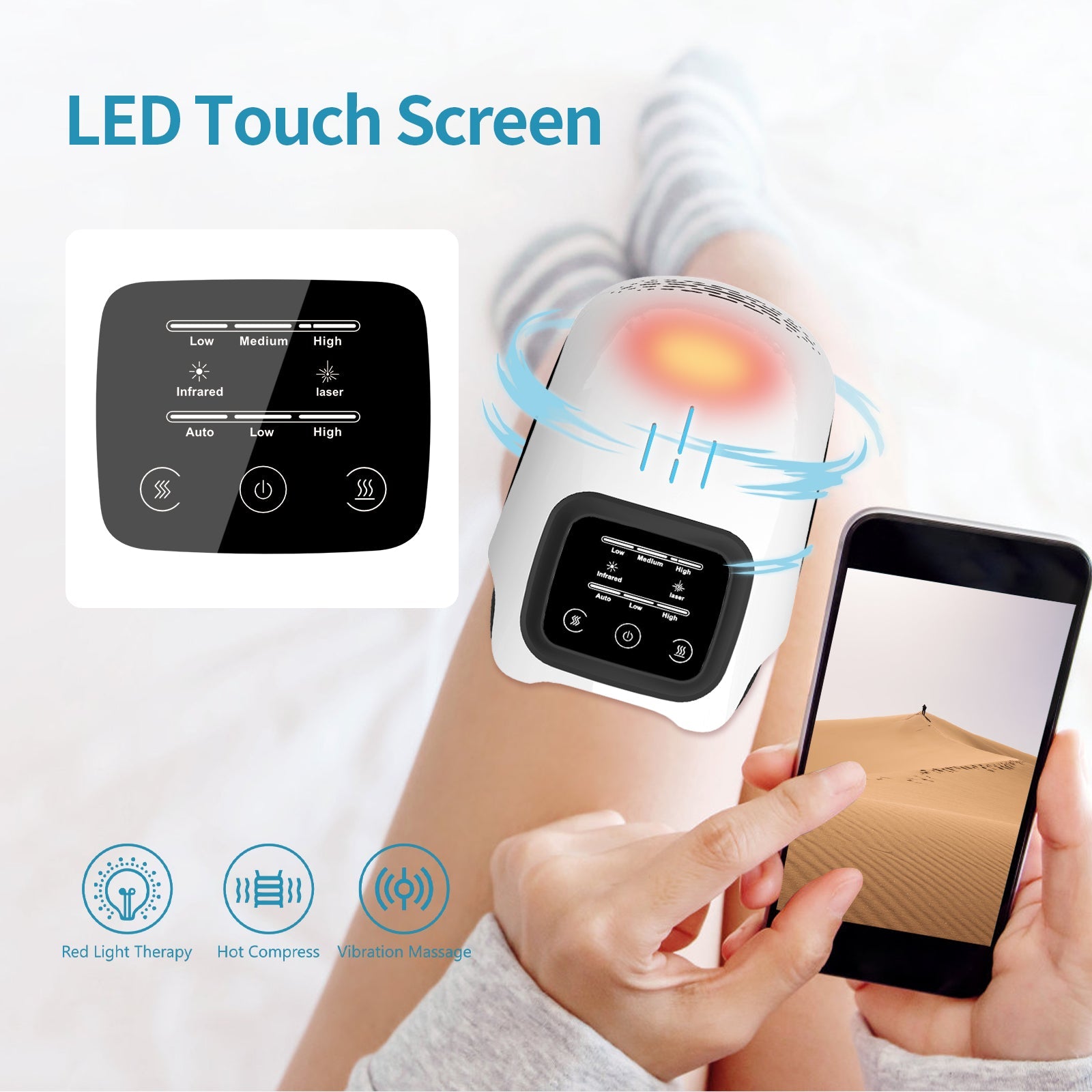 Intelligent Electric Knee Massager with Heat, Infrared & Vibration