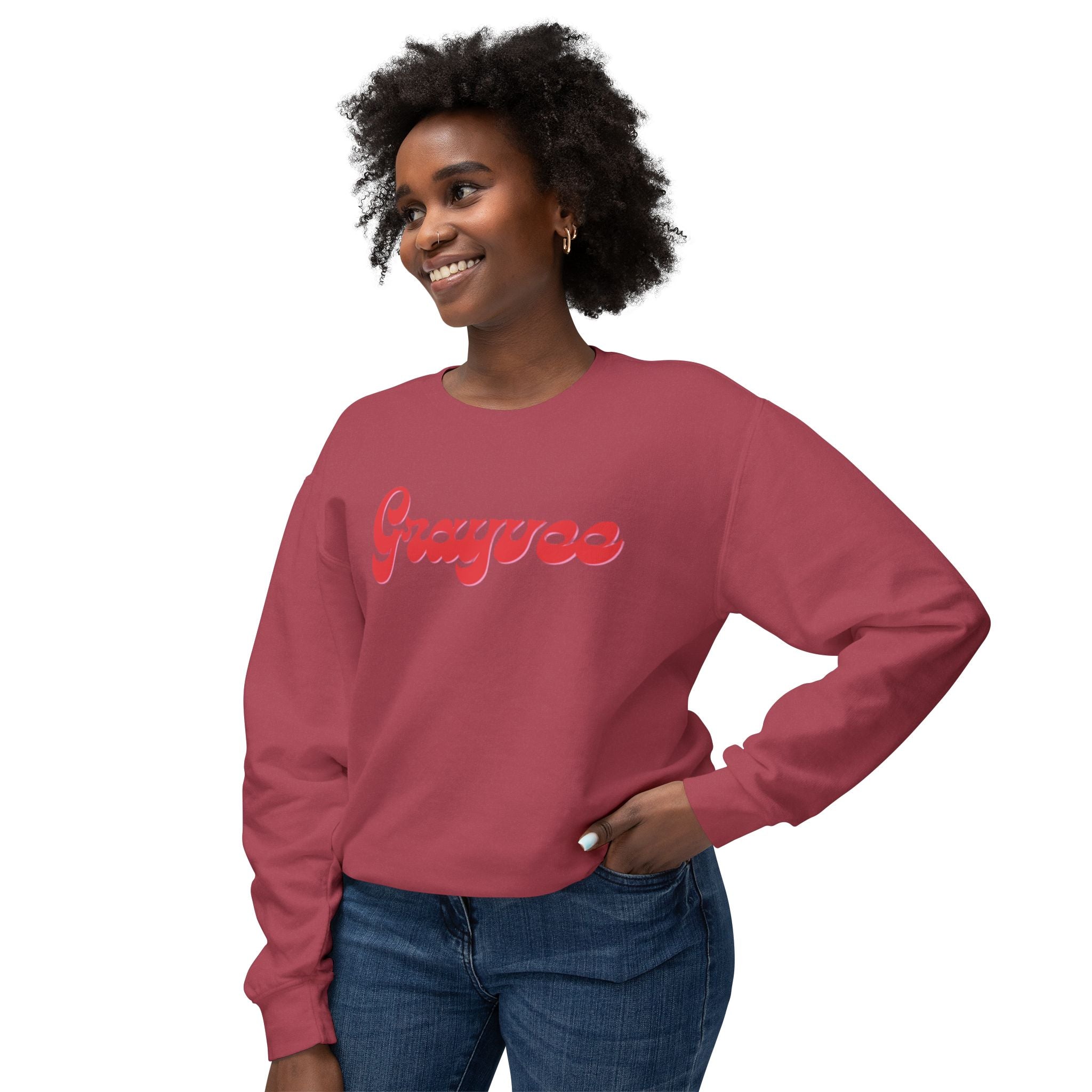Unisex Lightweight Crewneck Sweatshirt in Charcoal and Cream