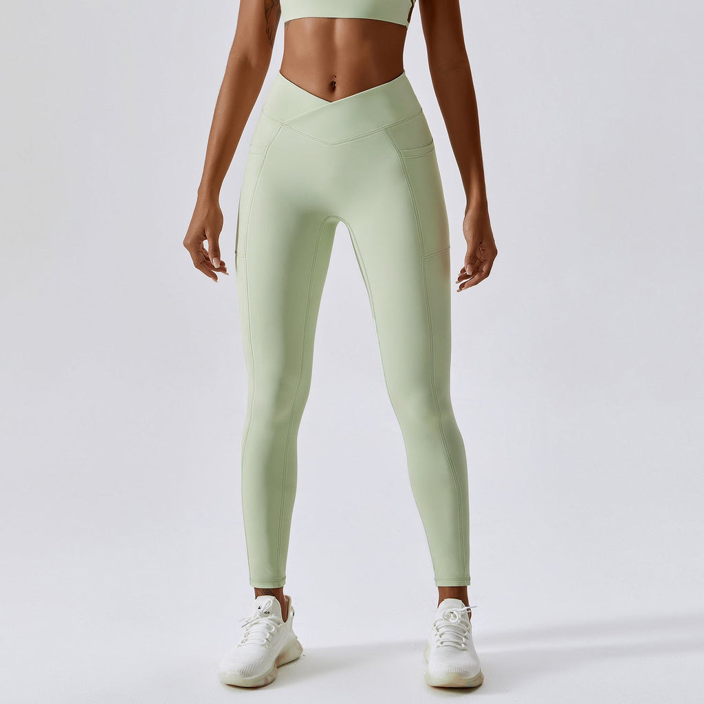 Hip-Lifting Crossed Waist Sports Running Pants