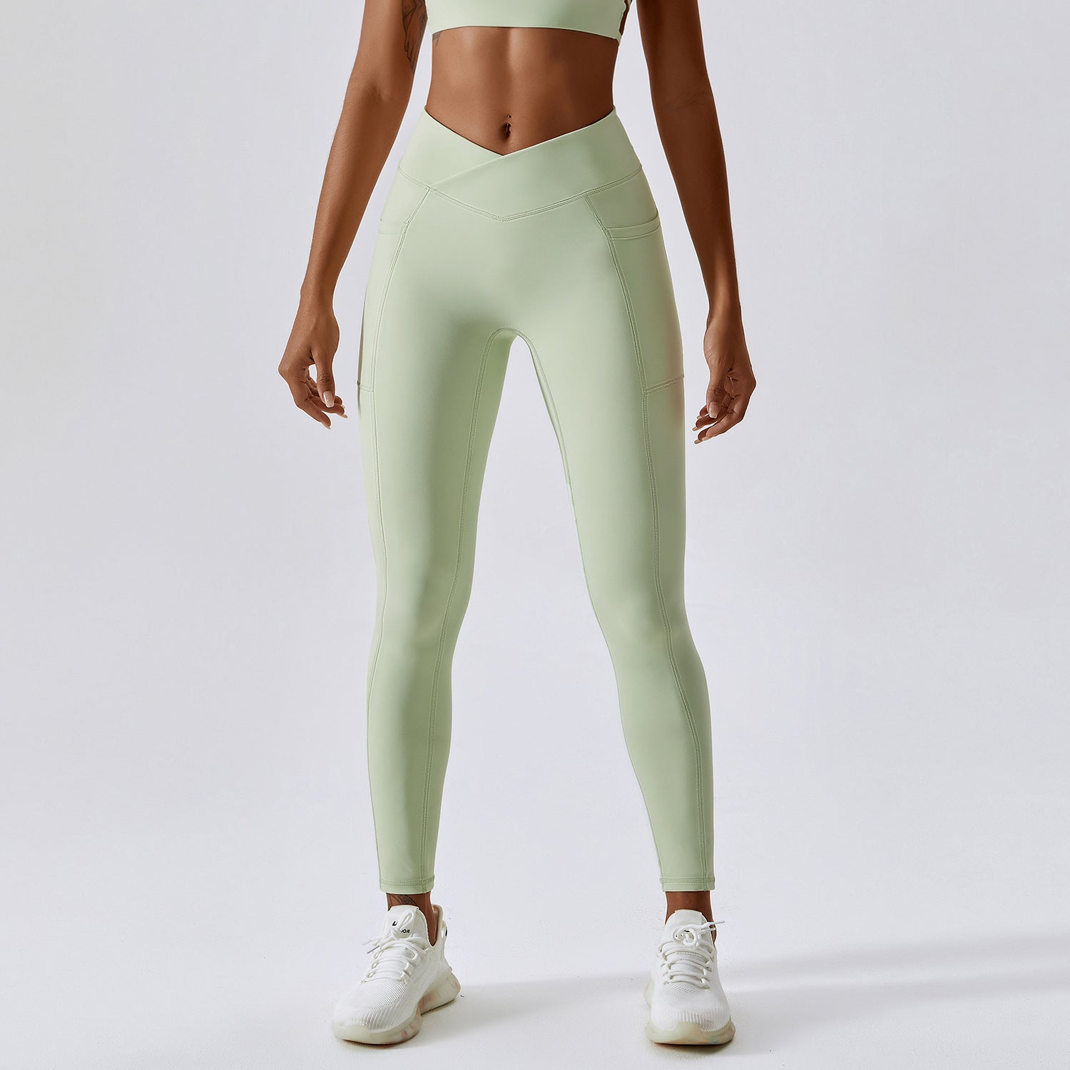 Hip-Lifting Crossed Waist Sports Running Pants
