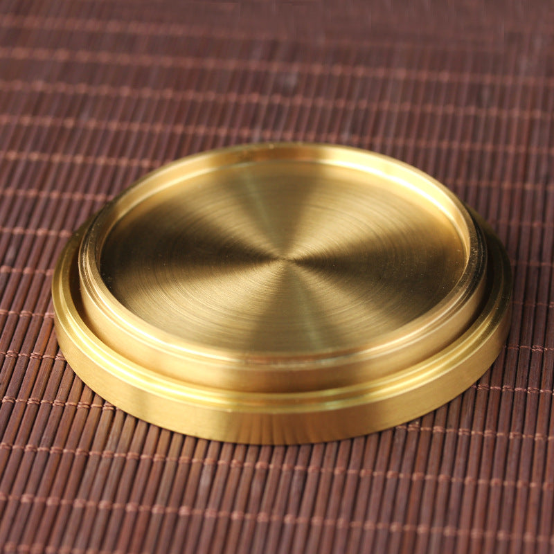 Pure copper tea cushion with copper cup cushion