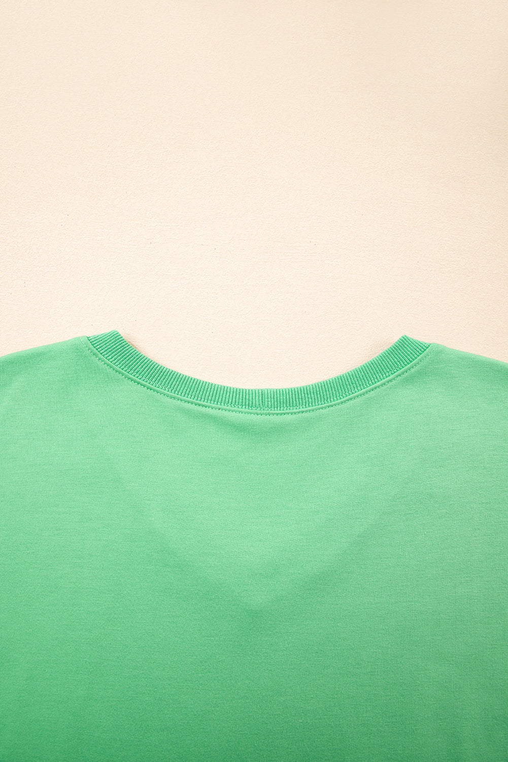 Mint Green V Neck Drop Shoulder Tee & Patchwork Shorts Set