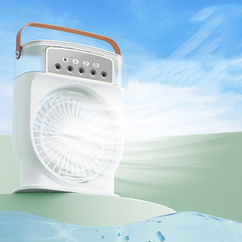 Portable 5-Spray USB Air Cooler & Humidifier with 7 LED Lights