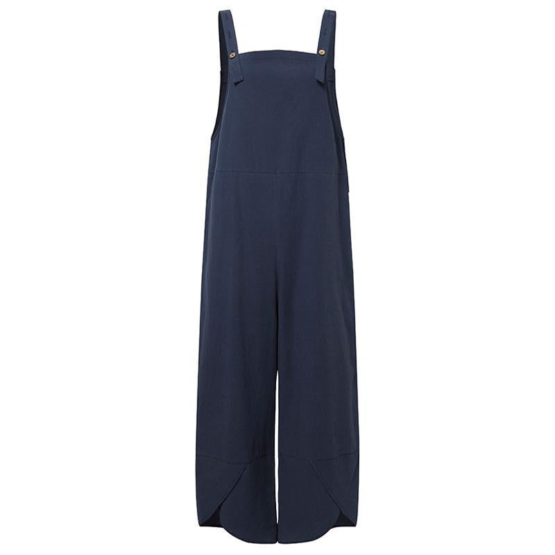 Women's Casual Solid Color Wide Leg Overalls Jumpsuit - Image 13