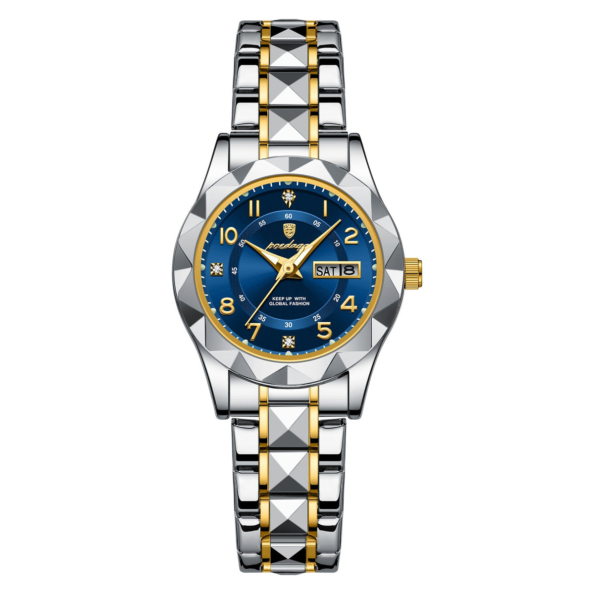 Waterproof Luminous Dual-Date Womens Quartz Watch