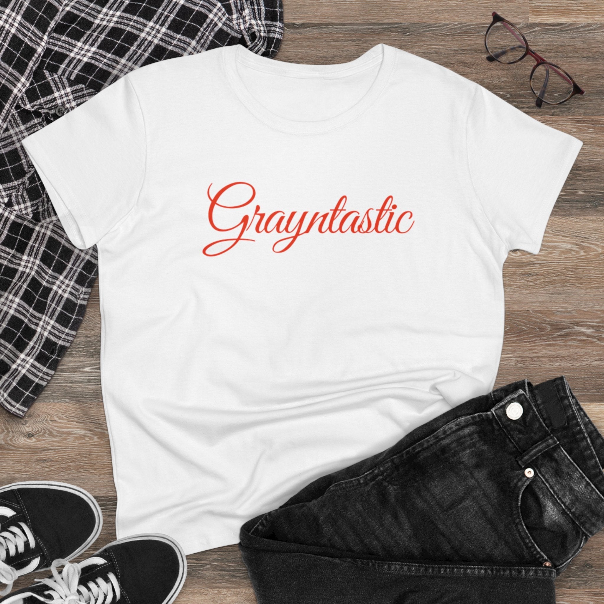Women's Midweight Cotton T-Shirt - Casual Minimalist Crew