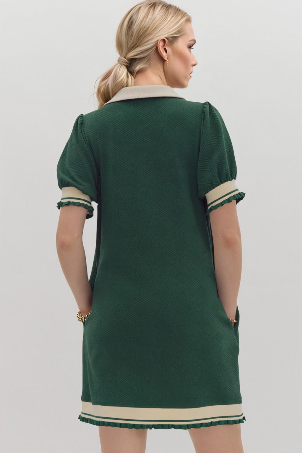 Contrast Short Sleeve Mini Dress for Women