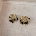 Tigers Eye Stone Firework Stud Earrings For Women Light Luxury