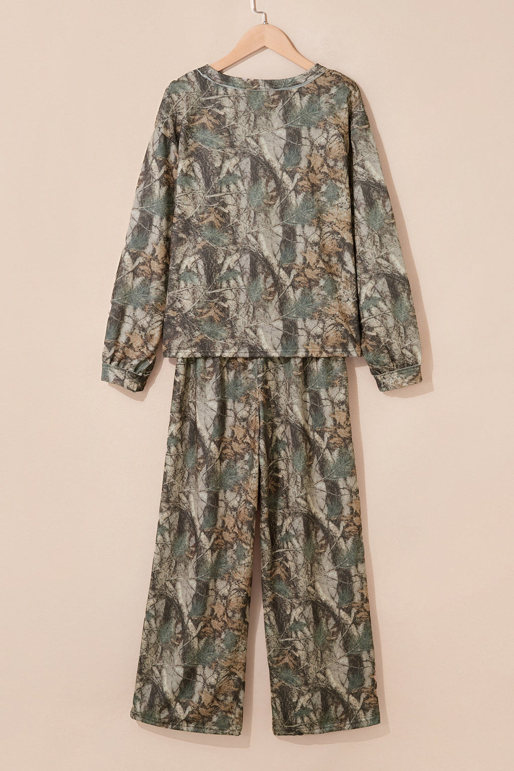 Woodland Camo Long Sleeve Top & Pants Set