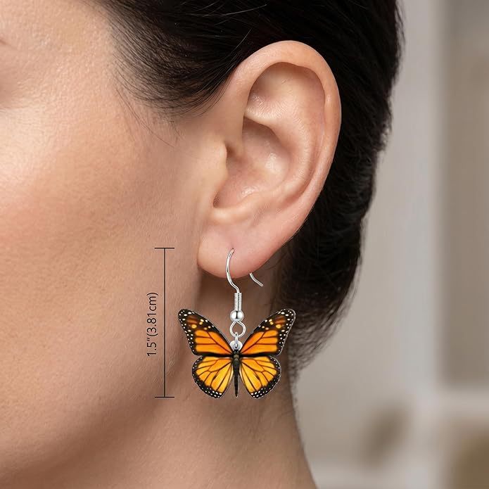 Acrylic Cartoon Butterfly Pendant Earrings