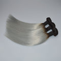 Straight Brazilian Human Hair Wig in Silver Grey