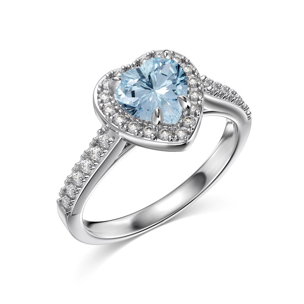 12 Zodiac Colorful Zircon Silver Ring for Women