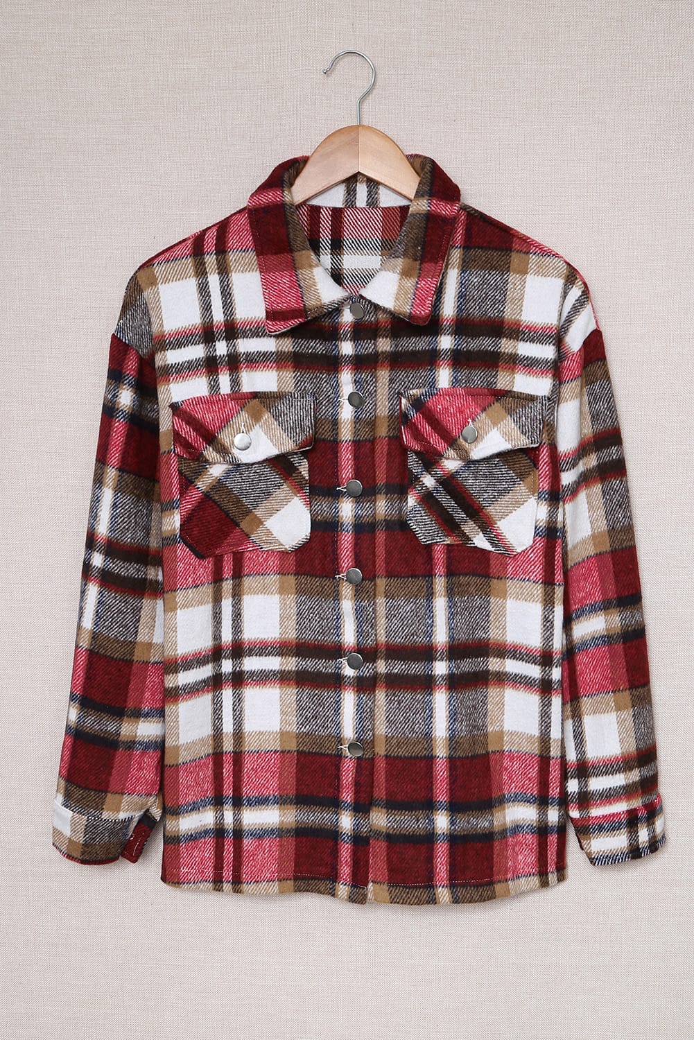 Brown Plaid Flannel Shacket | Button-Up Long Sleeve