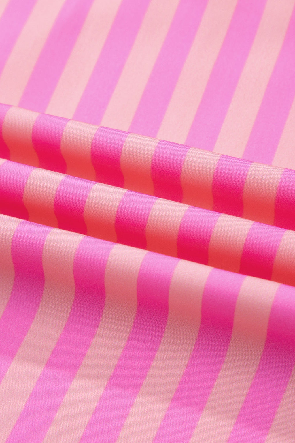 Juniper Striped V-Neck Ruffled Summer Blouse in Pink & Peach