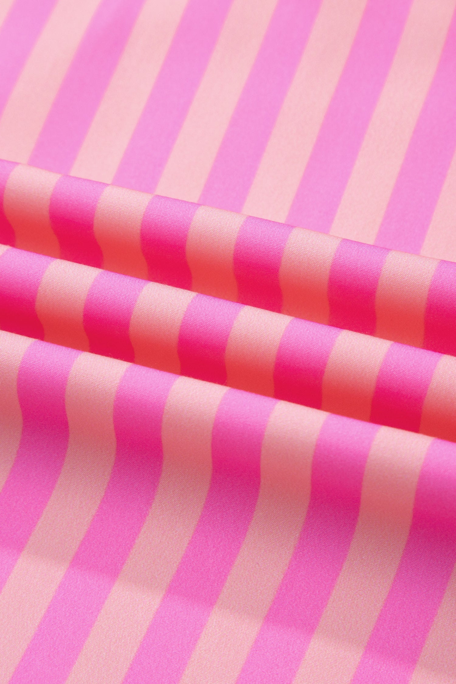 Juniper Striped V-Neck Ruffled Summer Blouse in Pink & Peach