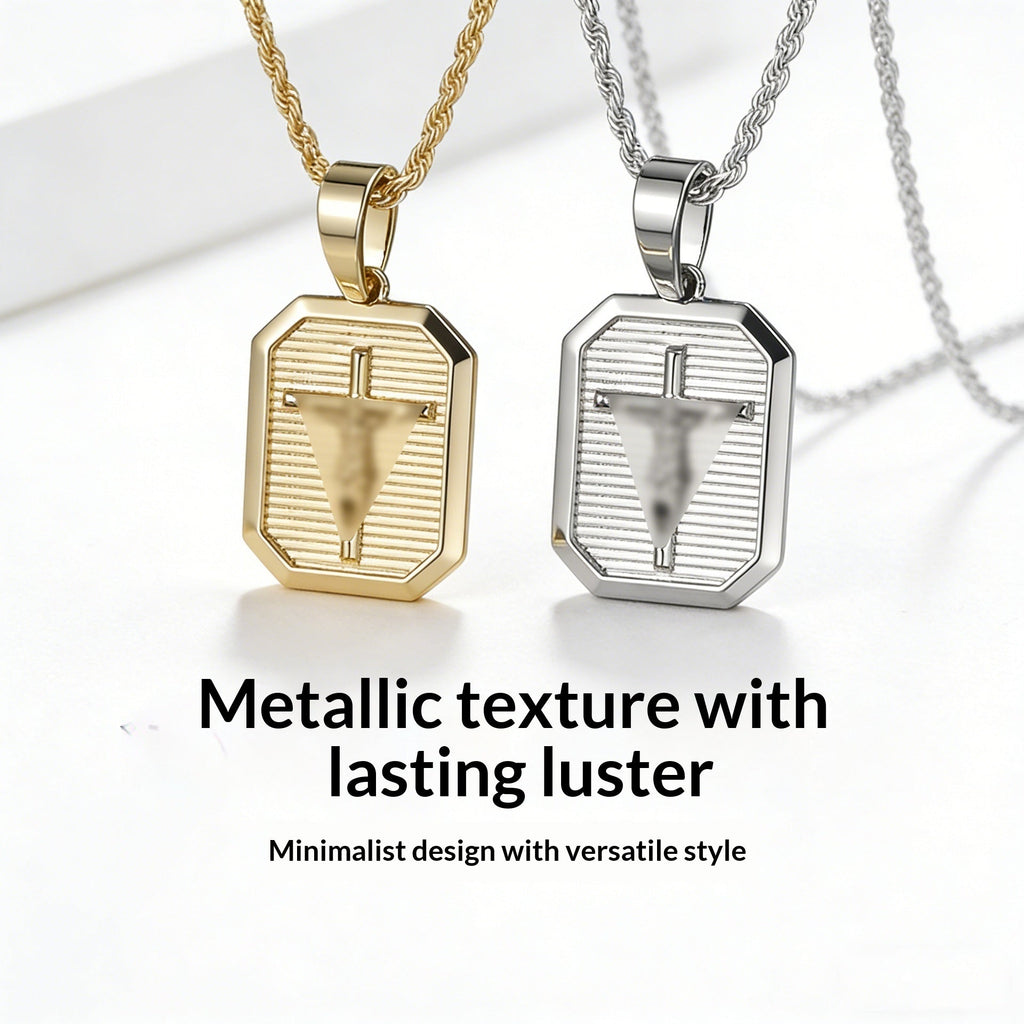 Niche Cross Necklace 18k Gold-plated High-end Cross Pendant Square Design
