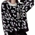 Women's Cozy Leopard Print Crew Neck Pullover Sweater - Image 6
