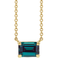 14K Yellow Gold Lab Grown Alexandrite 18" Necklace