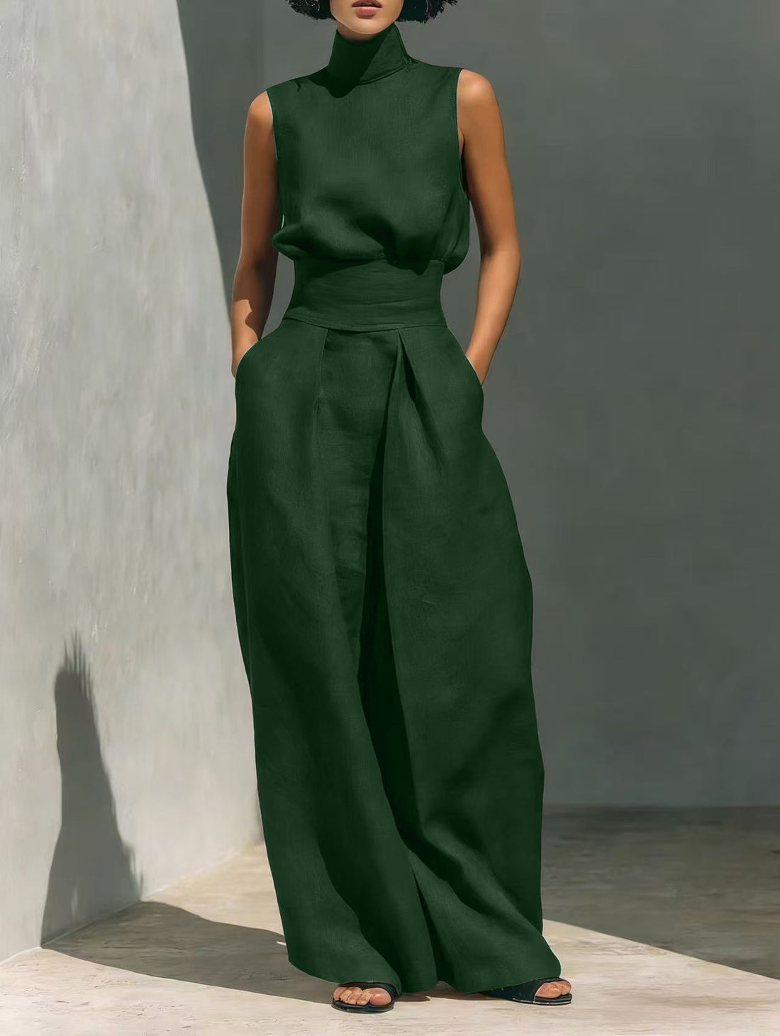 Women's Cotton Linen Two-Piece Set
