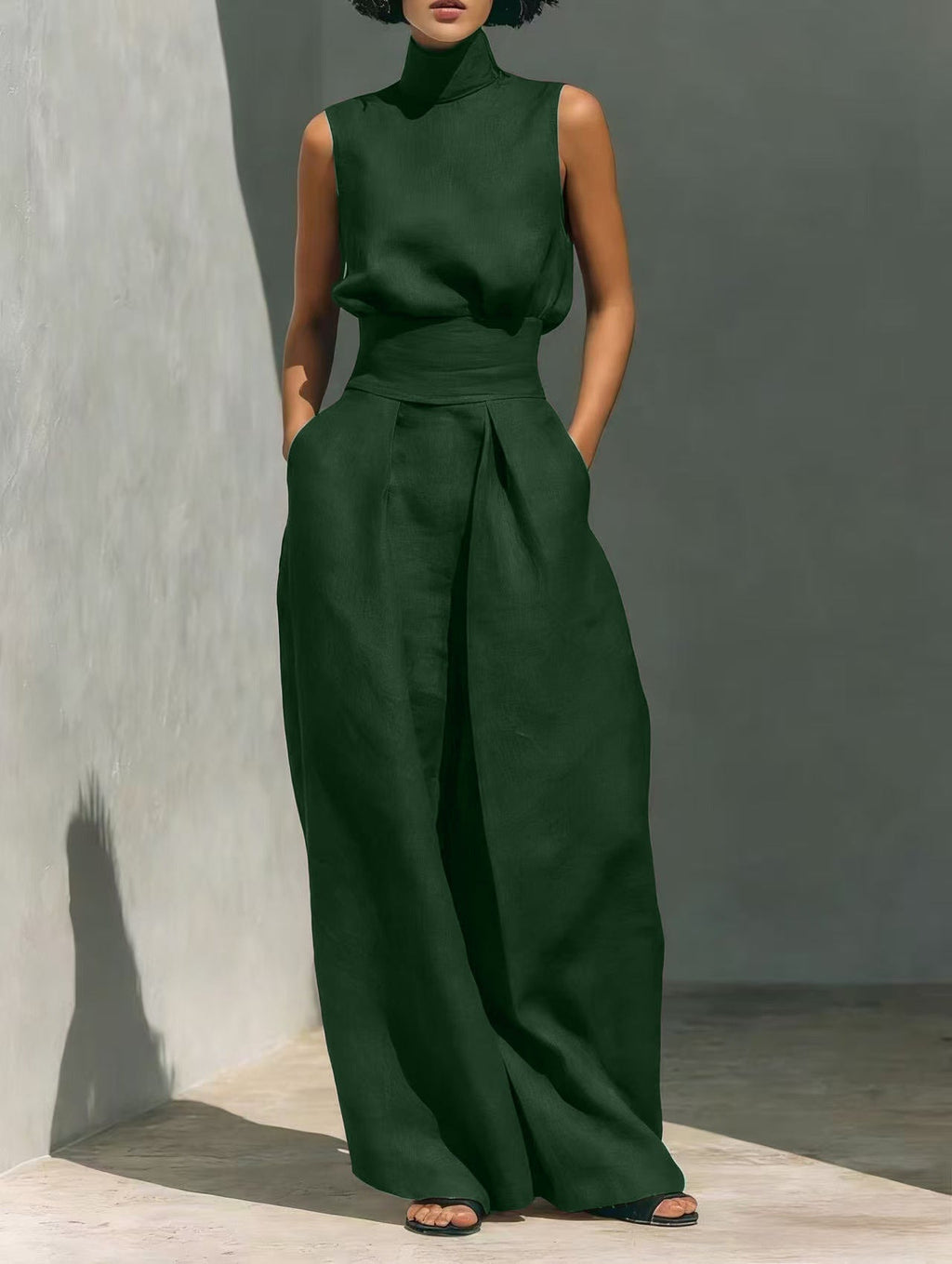 Women's Cotton Linen Two-Piece Set