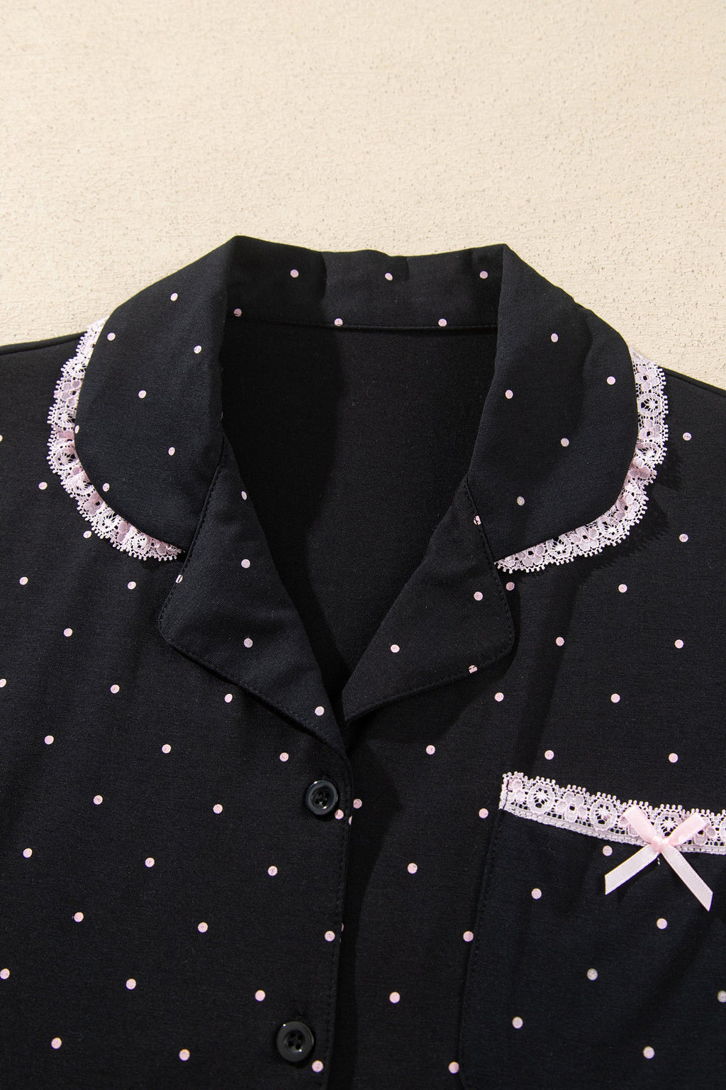Polka Dot Long Sleeve Shirt & Pants Pajama Set