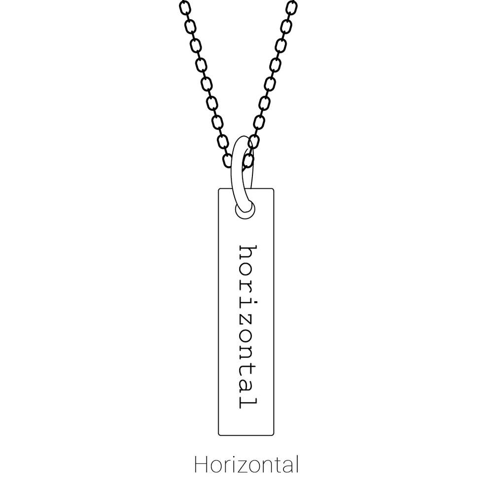 14K Yellow Gold Engravable Four-Sided Bar Necklace Personalized