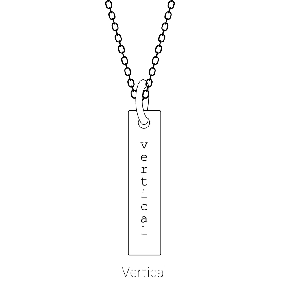 14K Yellow Gold Engravable Four-Sided Bar Necklace Personalized