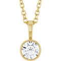 0.25 CT natural diamond set in a minimalist bezel setting on a fine chain