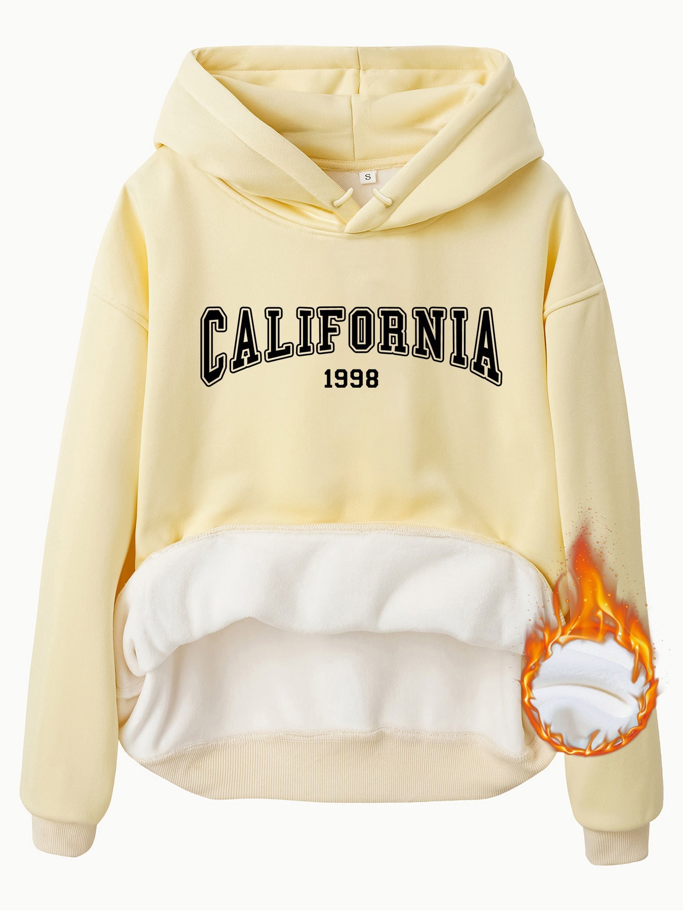 Women's California 1998 Print Fleece Hoodie - Gray & Black - Image 12