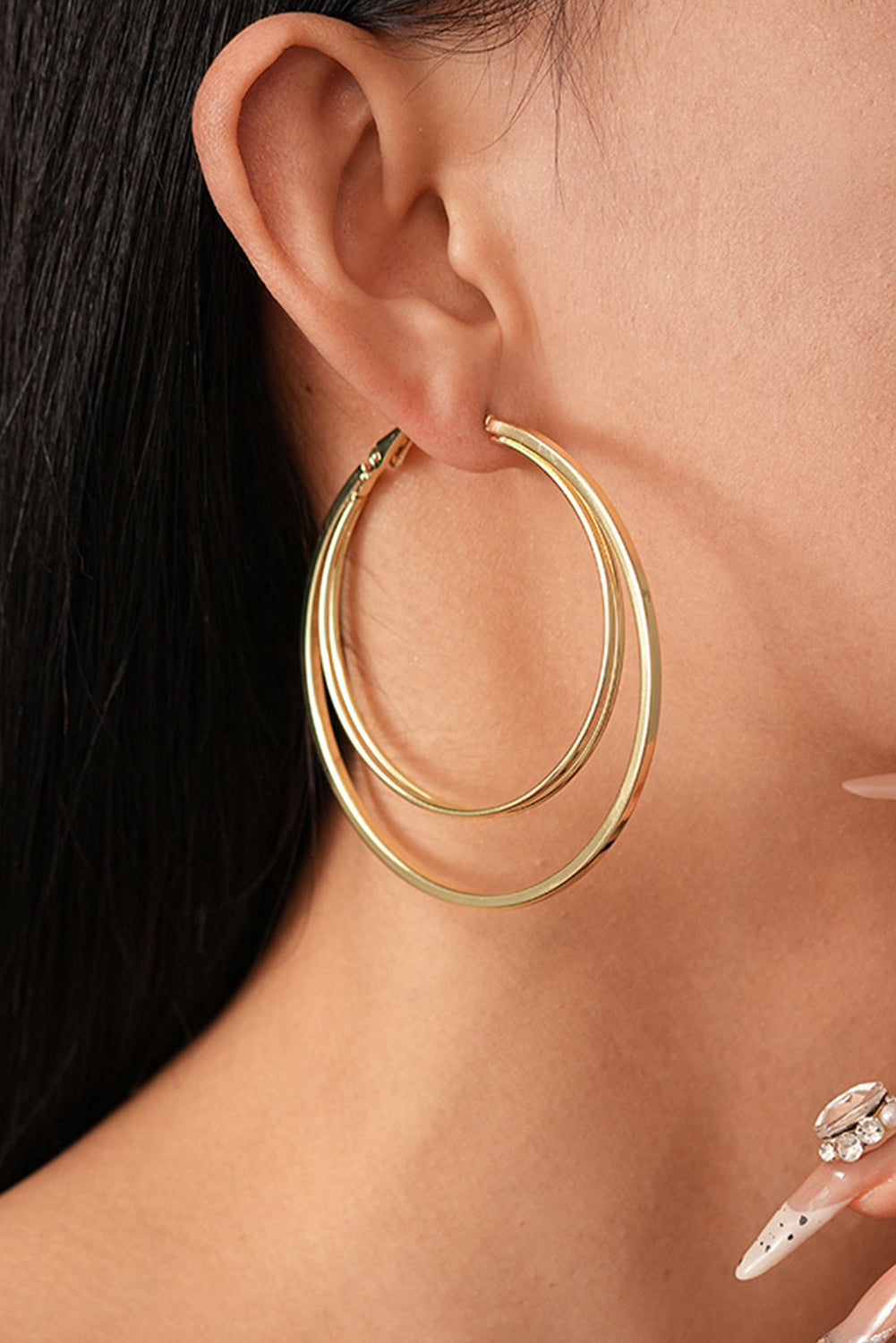 Marigold Plated Double Hoop Earrings