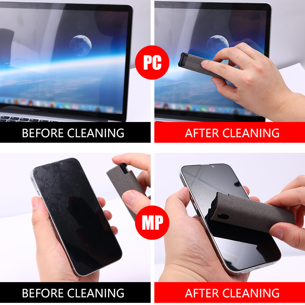 All-in-One Portable Screen Cleaner Spray and Microfiber Wipe Set