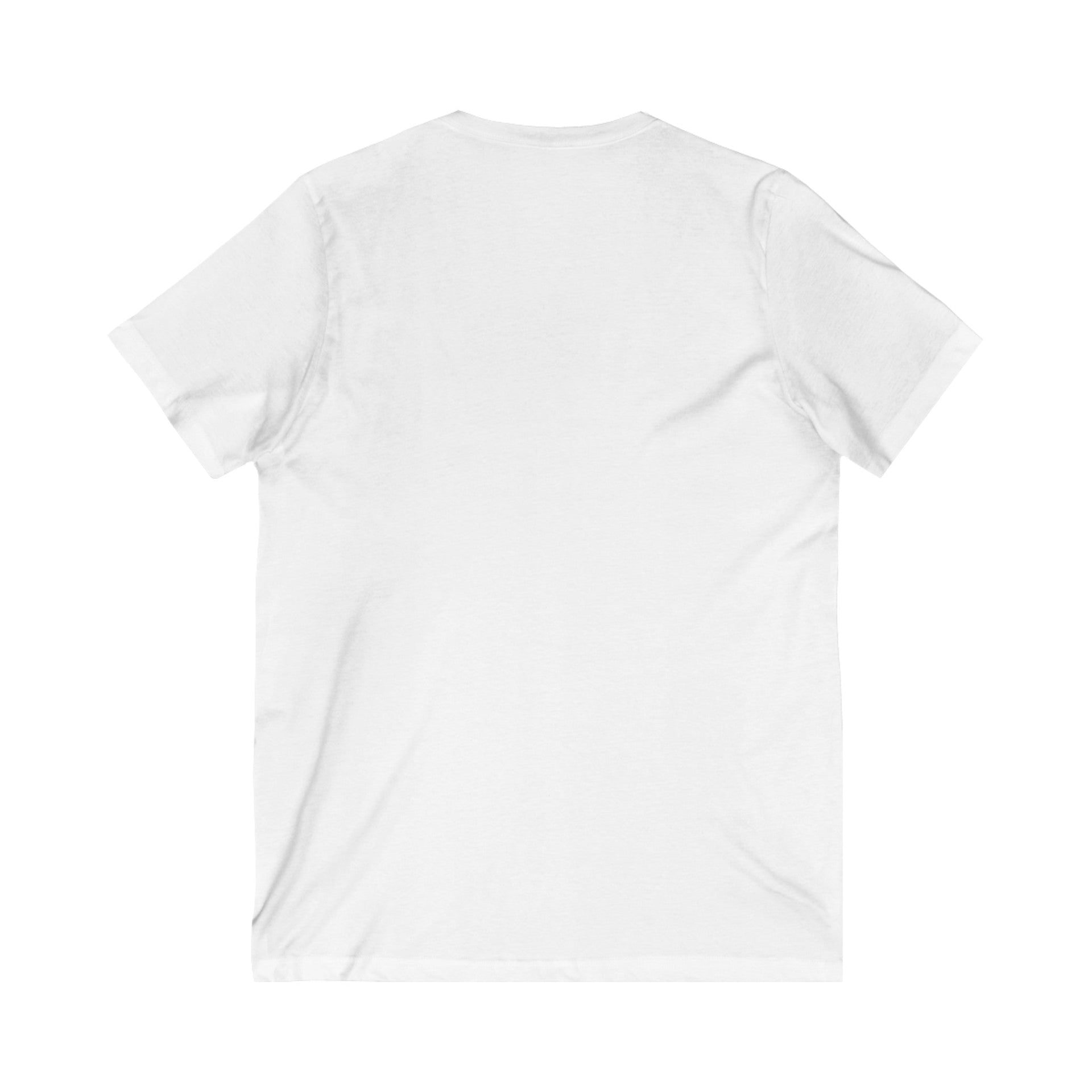Unisex Short Sleeve V-Neck Jersey Tee with Graphic Word Puns